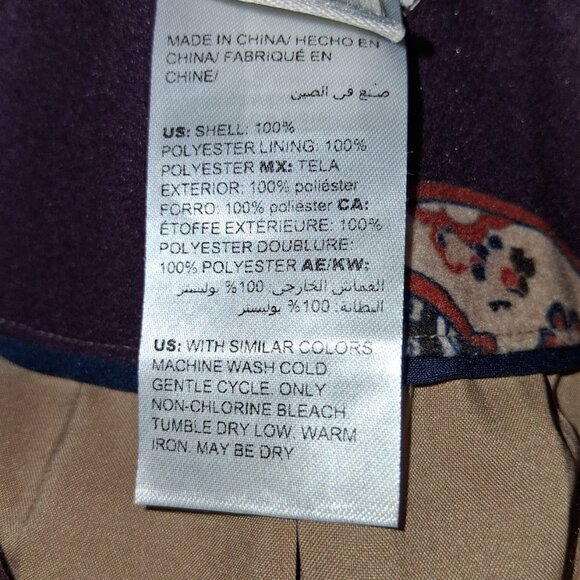 Chico's Multicolor Patchwork Paisley Print Long Coat NWOT Chico's 1 S/M - Picture 6 of 6